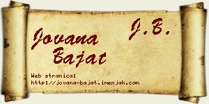 Jovana Bajat vizit kartica